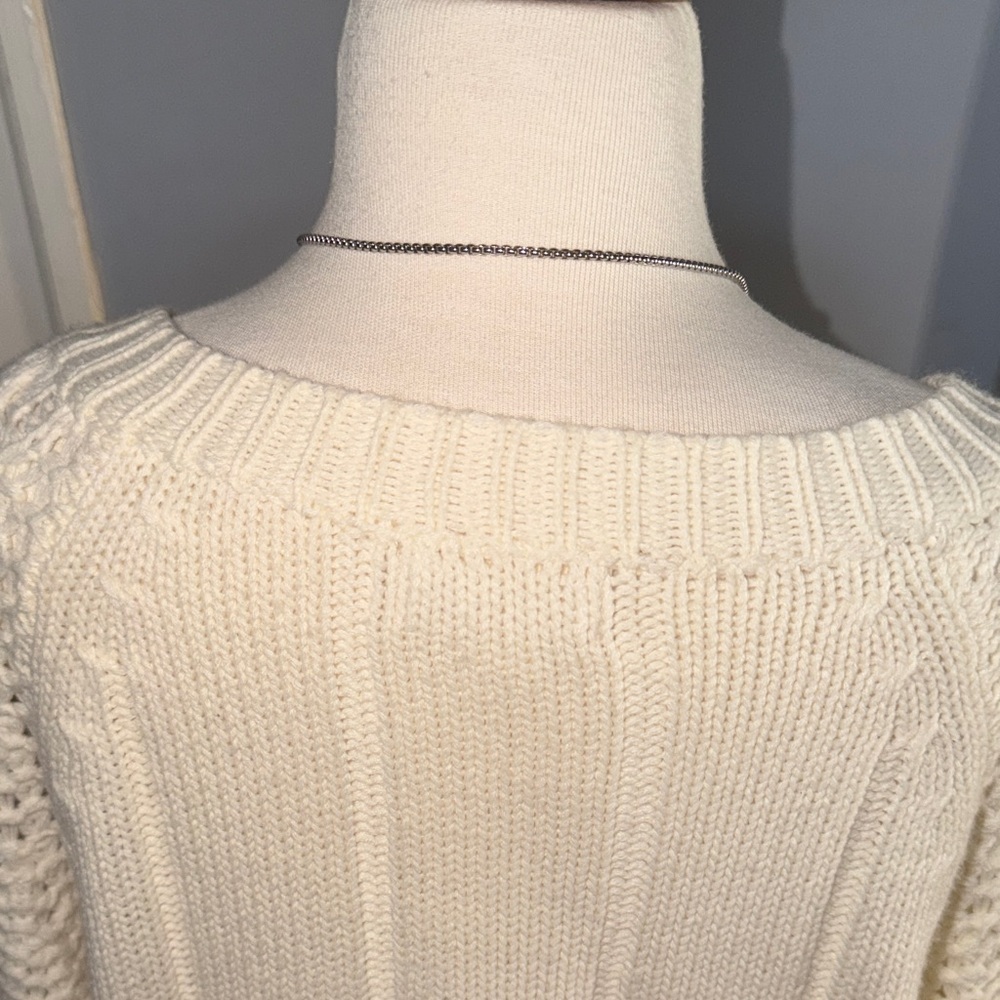 Poof Excellence Cream Cable Knit Cardigan - Picture 6 of 8